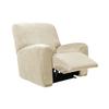 4 Pieces Velvet Recliner Chair Cover, Stretch 1 Seat Recliner Sofa Slipcover Soft Anti-Slip Reclining Armchair Cover with Pocket Furniture Protector for Dog Cat (Beige) view 1