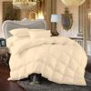 100% Egyption Cotton Comforter 100 Series 300 GSM 3 PC Comforter Set Fill Power Buffy Overfilled All Season Ivory - Full Size Soft Quilted with Corner Tabs, Winter Warm Fluffy view 1