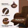 4 Pieces Velvet Recliner Chair Cover, Stretch 1 Seat Recliner Sofa Slipcover Soft Anti-Slip Reclining Armchair Cover with Pocket Furniture Protector for Dog Cat (Brown) view 3