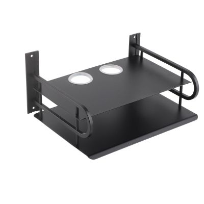 Wall Mount DVD Shelf, Double Layer Floating Wall Shelf TV Box Shelf Wall Mounted Router DVD Cable Box Shelf for Wall Decoration