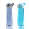 DEARART 2-Pack 26oz Grey and Sky Blue Water Bottles No Straw, Easy Clean BPA FREE 100% Leakproof, Clear Bottle With Wide Mouth, Has Handle Easy Carried Suit Sports School Work Gym Travel etc. view 1