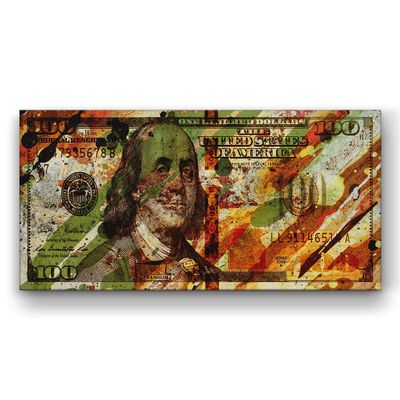 Military 100 Dollar Bill Wall Art Print Veterans Office Decor, Patriotic Army Art, Soldier One Hundred Sign, US Army Combat Money Art, American Army Money Artwork, Money Investor Print (10" x 20")