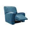 4 Pieces Velvet Recliner Chair Cover, Stretch 1 Seat Recliner Sofa Slipcover Soft Anti-Slip Reclining Armchair Cover with Pocket Furniture Protector for Dog Cat (Blue) view 1