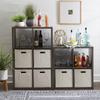 Linon Galli 4 Cubby Storage Cabinet Grey view 2
