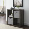 Linon Galli 4 Cubby Storage Cabinet Grey view 3