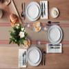 Table Runner 72 inches Long for Table Decoration Retro Brown Beckground Red Stripes Coffee Table Runner for Kitchen/Dining Runners for Party Home Decor 14x72in view 3