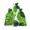 Hawaiian Luau Party Gift Treat Bags Drawstring Gift Bag Tropical Leaves Birthday Party Favor Bag Monstera Leaves Bags for Aloha ,Safari Jungle Birthday Party , Summer Party Favor Bags Supplies view 1