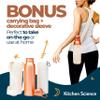 Kitchen Science Ayurvedic 34oz Copper Water Bottle with Canvas Bag & Sleeve Leak-Proof Drinking Bottle view 3