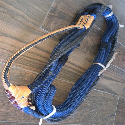Brazilain Navy Blue on Black Poly Pro 7x9LH 3/4" x 3/4" Bull EPT Bull Ropes Full Brazilian 16'