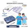 kinsho Bento-Box Lunch-Box Kids, Meal Boxes And Snack Containers For Boys & Girls For School, Includes Utensils, Bpa Free (Purple Rainbow Unicorn + Blue Black Camo, 2 Pack Set) view 2