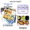 kinsho Bento-Box Lunch-Box Kids, Meal Boxes And Snack Containers For Boys & Girls For School, Includes Utensils, Bpa Free (Purple Rainbow Unicorn + Blue Black Camo, 2 Pack Set) view 3