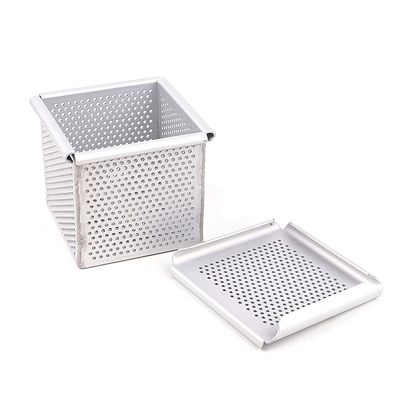 6 7 8 9 10cm Square Cube Smooth Nonstick Leaky Anodizing Aluminium Bread Box Mold with Lid Cake Toast Maker DIY Bakeware (7.5cm Leaky)