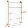 LSMKK Wall Scarf Storage Organiser, Modern Vinyl Rolls Display Rack Stand for Hanging Shawls/Hijab/Wallpaper, Ribbon Holder with 5 Removable Bar (Color : Gold) view 3
