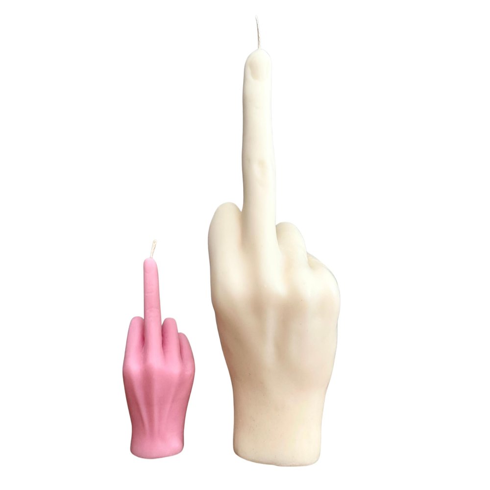 Big Fuck You Candle, Large Middle Finger Candle, Hand Gesture Candle, Homemade soy candle, Candle Gift, Funny candle, Scented candle (Pink, PALO SANTO)