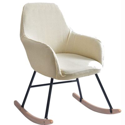 XGANGM Stretch Rocking Chair Slipcovers with Arms High Back Accent Living Room Lounge Chair Covers, forHome Furniture Bedroom Relaxation Dinning Room Chair Protector,Beige,1PC