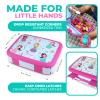 kinsho Bento Lunch Box for Kids Toddlers Girls, 5 Portion Sections Secure Lid, Microwave Safe BPA Free Removable Tray, Pre-School Kid Daycare Lunches Snack Container Ages 3 to 5, Pink Fairy Princess view 3