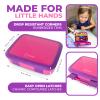 kinsho Bento Lunch Box for Kids Toddlers Girls, 5 Portion Sections Secure Lid, Microwave Safe BPA Free Removable Tray, Pre-School Kid Daycare Lunches Snack Container Ages 3 to 5, Pink Purple view 3