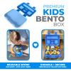 kinsho Bento Lunch Box for Kids Toddlers Boys, 5 Portion Sections Secure Lid, Microwave Safe BPA Free Removable Tray, Pre-School Kid Daycare Lunches Snack Container Ages 3 to 5, Blue view 2