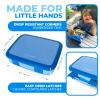 kinsho Bento Lunch Box for Kids Toddlers Boys, 5 Portion Sections Secure Lid, Microwave Safe BPA Free Removable Tray, Pre-School Kid Daycare Lunches Snack Container Ages 3 to 5, Blue view 3