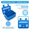kinsho Bento Lunch Box for Kids Toddlers Boys, 5 Portion Sections Secure Lid, Microwave Safe BPA Free Removable Tray, Pre-School Kid Daycare Lunches Snack Container Ages 3 to 5, Blue view 4