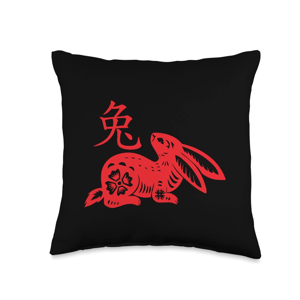 Chinese New Year of the Rabbit 2023 Happy Chinese zodiac Throw Pillow