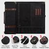 Manjushri Elegant and Light 12 Slots Professional Waxed Canvas & Genuine Leather Chef Knife Roll Bag Case with 4 Zipper Pouch Knife Organiser (Walnut Brown) view 4