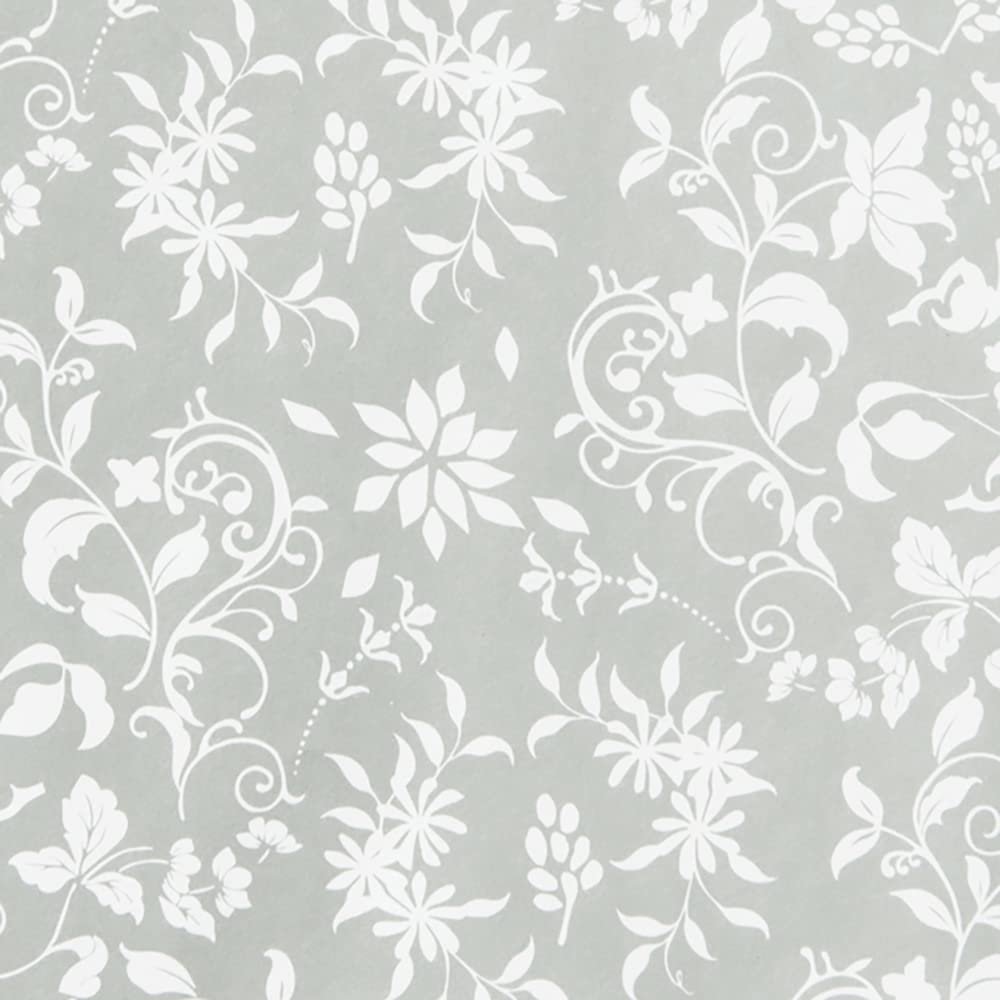 Heads ELF-1WZ Wrapping Paper, Made in Japan, 41.3 x 29.5 inches (105 x 75 cm), Gray, 50 Sheets, Full Paper, Elegant Flower