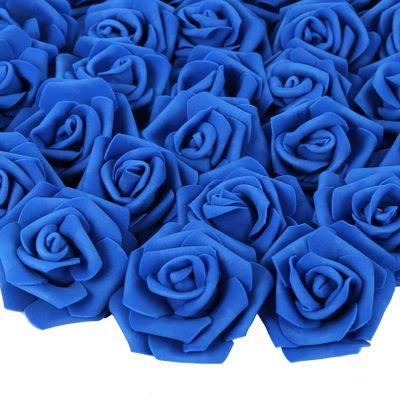 200 pcs Foam Rose Heads Stemless Artificial Rose Flowers Dark Blue Fake Roses Flower Bulk for DIY Wedding Rose Wall Kissing Balls Bridal Shower Centerpieces Arrangements Party Tables Deco(Dark Blue )