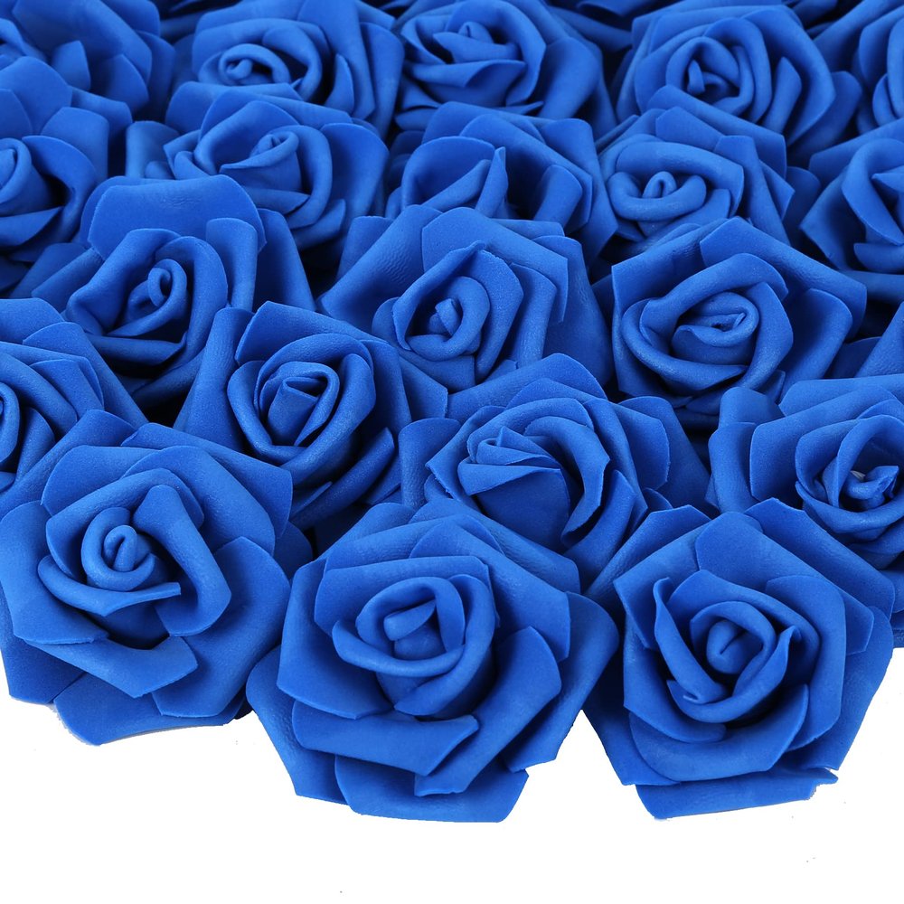 200 pcs Foam Rose Heads Stemless Artificial Rose Flowers Dark Blue Fake Roses Flower Bulk for DIY Wedding Rose Wall Kissing Balls Bridal Shower Centerpieces Arrangements Party Tables Deco(Dark Blue )