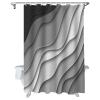 BestLives Fabric Gray Shower Curtains Modern Geometric Bath Curtain Abstract Beach Waterproof Bathroom Curtain Decorative Bathtub Accessories 48x72inch view 1