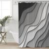 BestLives Fabric Gray Shower Curtains Modern Geometric Bath Curtain Abstract Beach Waterproof Bathroom Curtain Decorative Bathtub Accessories 48x72inch view 4