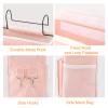 Surblue Bedside Caddy Bedside Storage Bag Hanging Organizer for Bunk, Hospital Beds, Dorm Rooms Bed Rails Camp 4 Pockets and 2 Hooks (Pink) view 3