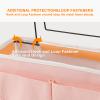 Surblue Bedside Caddy Bedside Storage Bag Hanging Organizer for Bunk, Hospital Beds, Dorm Rooms Bed Rails Camp 4 Pockets and 2 Hooks (Pink) view 4
