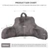 Aimuan Reading Pillow Bed Rest Pillow with Arms Rabbit Fur Cushion for Adults Teens Incline Rest Sitting up & Sleeping Snoring Pillow with Pregnancy Lumbar Back Support (Standard, Grey) view 3