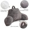 Aimuan Reading Pillow Bed Rest Pillow with Arms Rabbit Fur Cushion for Adults Teens Incline Rest Sitting up & Sleeping Snoring Pillow with Pregnancy Lumbar Back Support (Standard, Grey) view 4