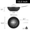 MsMk Titanium and Ceramic Nonstick Wok pan with lid12.5 Inch Woks & Stir Fry Pans with Stay-Cool HandleFlat Bottom Wok Suits for Induction, Electric, Gas, Halogen, All Stoves view 3