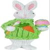 Rabbit Figurine Resin Easter Bunny Statue Spring Easter Rabbit Ornament for Easter Spring Festival Home Decorations - Green view 1