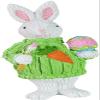 Rabbit Figurine Resin Easter Bunny Statue Spring Easter Rabbit Ornament for Easter Spring Festival Home Decorations - Green view 2