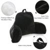 Aimuan Reading Pillow Bed Rest Pillow with Arms Rabbit Fur Cushion for Adults Teens Incline Rest Sitting up & Sleeping Snoring Pillow with Pregnancy Lumbar Back Support (Standard, Black) view 4