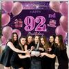 92nd Birthday Decorations for Girls Happy Birthday Banner Pink Decorations for A Party Birthday Backdrop for Women view 3