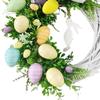 Easter Wreath Artificial Flower Garland Door Front Sign Wooden Door Hanger for Easter Spring Festival Home Decorations - B view 2