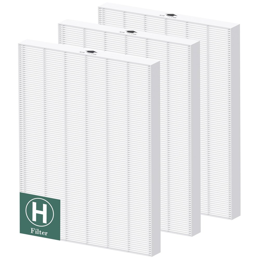 116130 Replacement Filter H Compatible with Winix 5500-2/ AM80 Air Purifi-ers, HEPA Filter for Dust Pollen Hair Pet Dander Smoke, 3 Pack (White)