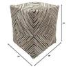 LOOMINAIRE Handmade Pouf/Footstool Masai Diamond Made of Leather Easy Maintenance for Living Room Bed Room Family Room (18"x18"x18") (Silver - Natural) view 3