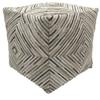 LOOMINAIRE Handmade Pouf/Footstool Masai Diamond Made of Leather Easy Maintenance for Living Room Bed Room Family Room (18"x18"x18") (Silver - Natural) view 4