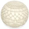 LOOMINAIRE Rustic Macrame Pouf/Footstool Nantes Hand Woven of Cotton for Living Room Bed Room Family Room view 3