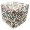 LOOMINAIRE Handmade ADDO Wool, Cotton Natural Fiber Easy Maintenance Pouf/Footstool for Living Room Bed Room Family Room (Multi) view 4