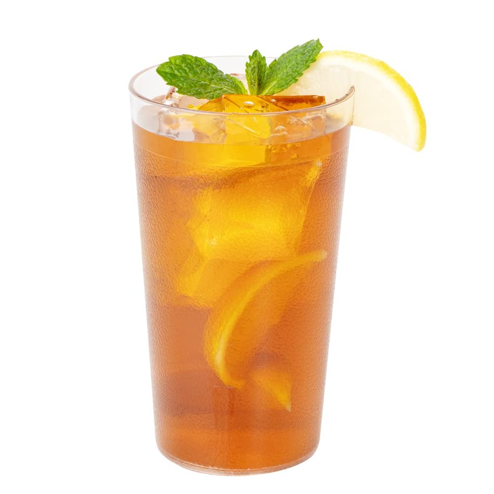 Bev Tek 12 Ounce Plastic Drinking Glasses, 12 Reusable Plastic Cocktail Cups - Shatterproof, Clear Plastic Tumbler Glasses, Dishwashable, Stackable - Restaurantware