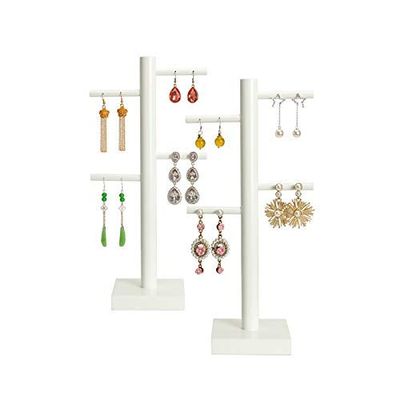 FAUUCHE JF-Xuan Display Case Storage Organiser Rack Hanging Jewelry Organizer Box Earring Storage Rack Necklace Hanger Simple Jewelry Display Stand White Paint Matte