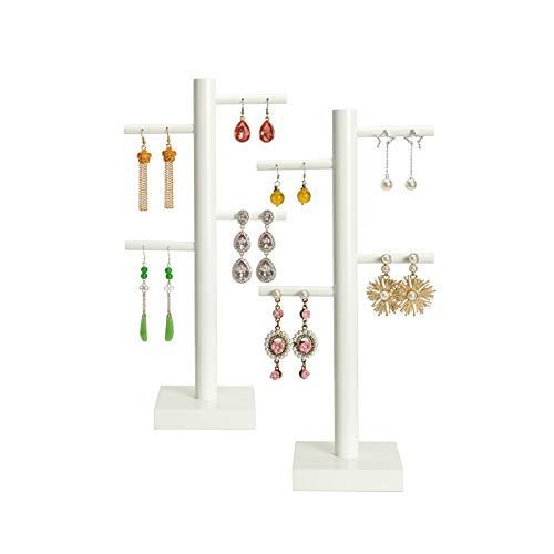 FAUUCHE JF-Xuan Display Case Storage Organiser Rack Hanging Jewelry Organizer Box Earring Storage Rack Necklace Hanger Simple Jewelry Display Stand White Paint Matte