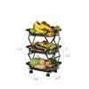 Beaugreen Metal Kitchen Storage Carts Foldable Fruit Vegetable Baskets Cart Standing Shelf Rack on Wheels for Kitchen,Home,Office,Living Room,Pantry,Snack Storage(3 Tiers) view 3